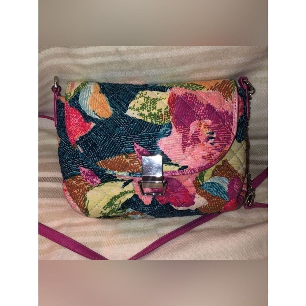 Vera Bradley Superbloom Print Floral Quilted Small Crossbody Bag Purse